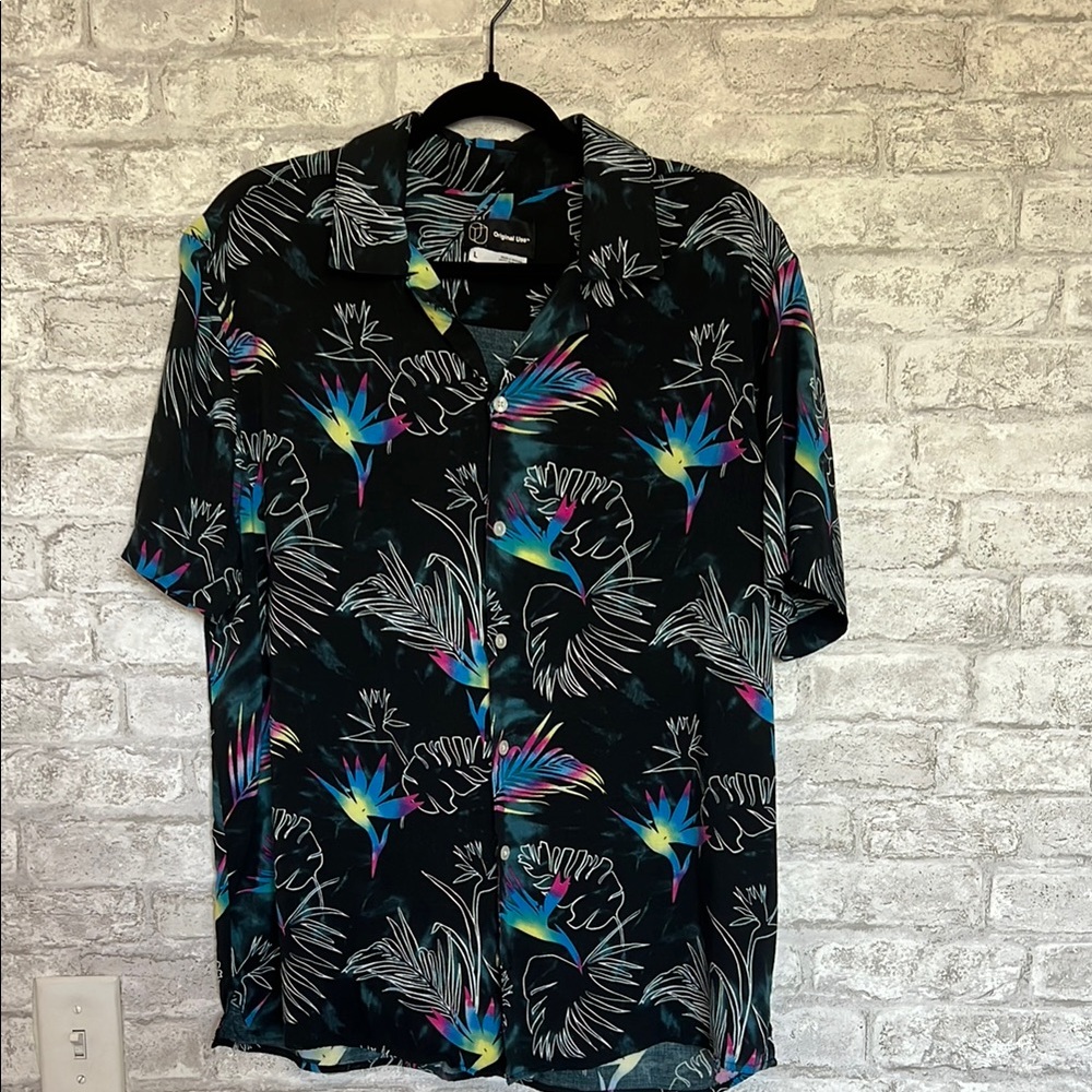 Original Use Black Casual Button Down Shirt